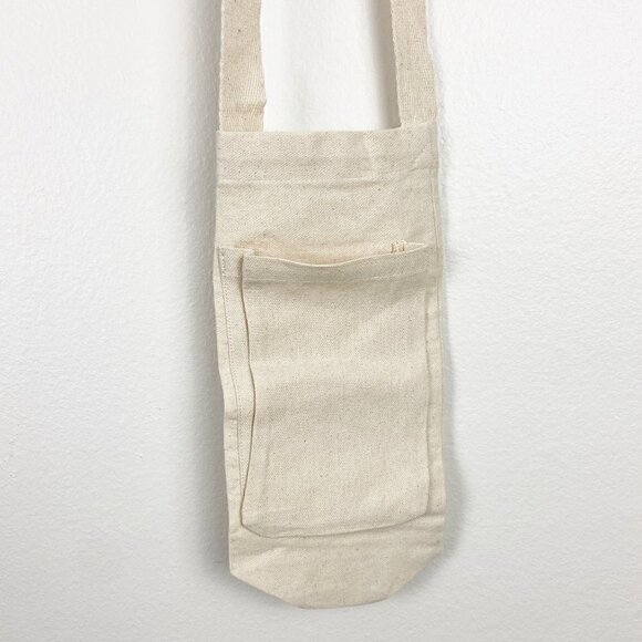 CREATIVE CO-OP | Canvas Water Bottle Phone Wallet Crossbody Holder Carryall Bag - Picture 9 of 10